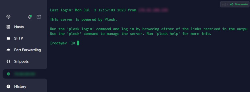 SSH Connection with Termius is Success