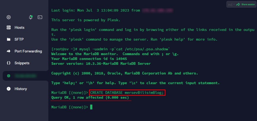 How to Create a MySQL Database via SSH Command Line on Linux? (CentOS, Debian, Ubuntu)
